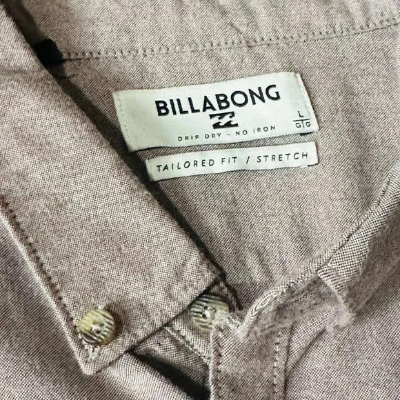 Billabong Long Steve Button Down Shirt Men’s Large - Tailored Fit Stretch - Picture 6 of 6